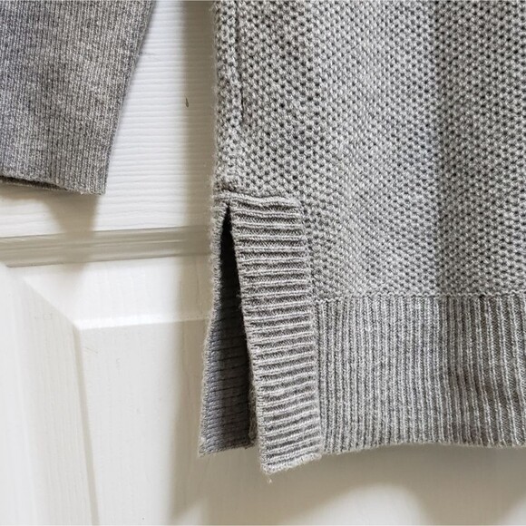 Talbots Sweater Womens M Gray Lambswool Blend Knit Cowl Pullover Tunic Lagenlook - Picture 5 of 9